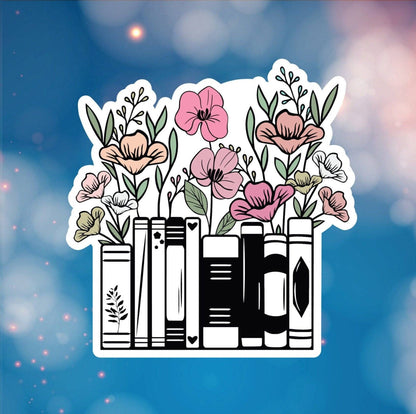 Books and Flowers Sticker