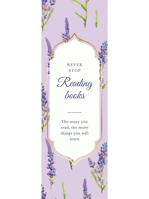 Never Stop Reading Books Bookmark