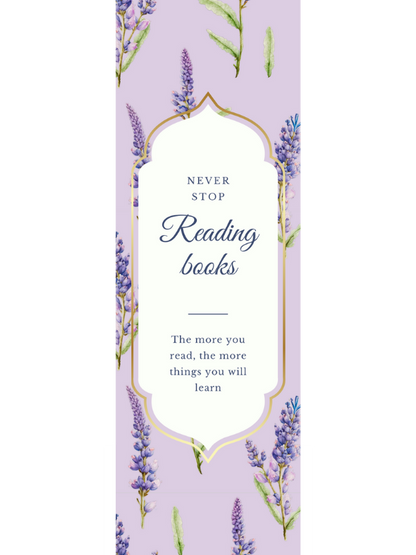 Never Stop Reading Books Bookmark